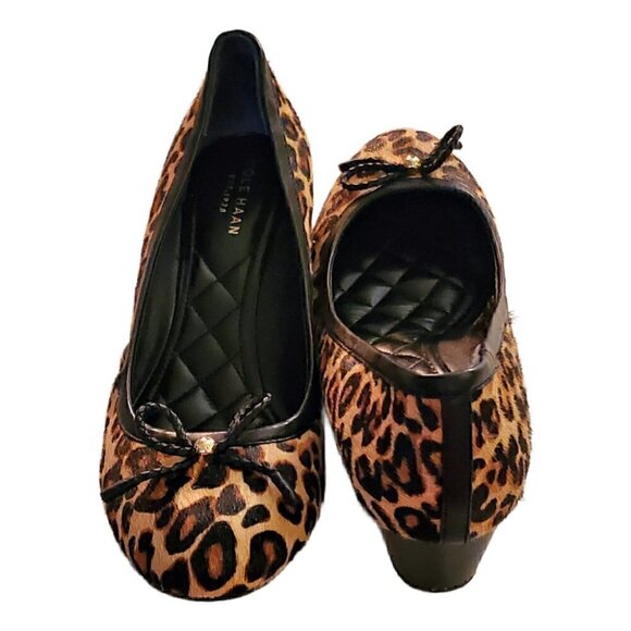Cole Haan Leopard Print Calf Hair Wedges NWOB - Picture 2 of 3